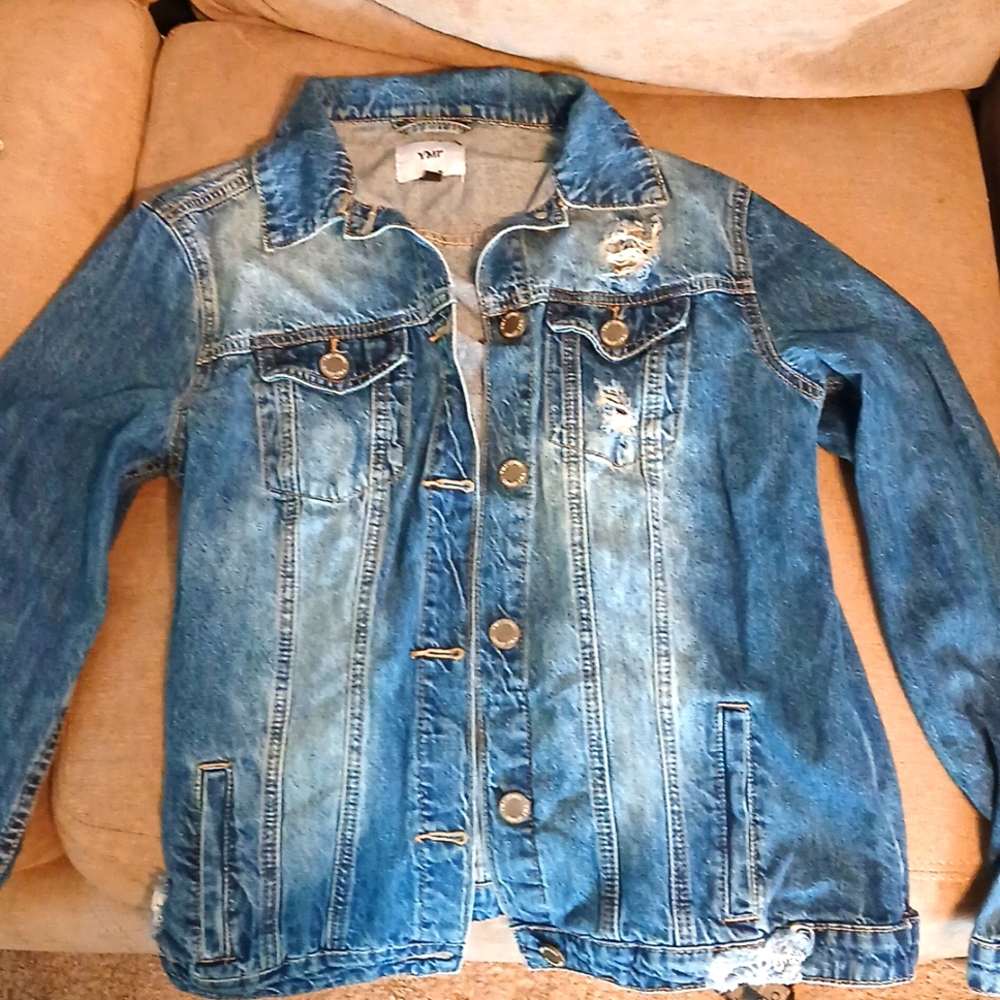 Women's size M distressed jean jacket